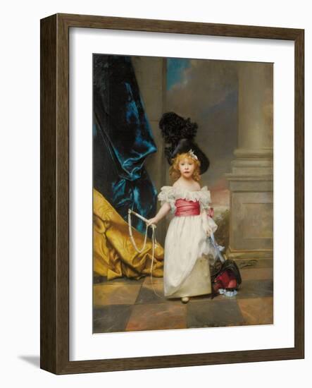 Portrait of Therese Girard Aged Three Years and Seven Months, 1882-Jules Adolphe Goupil-Framed Giclee Print