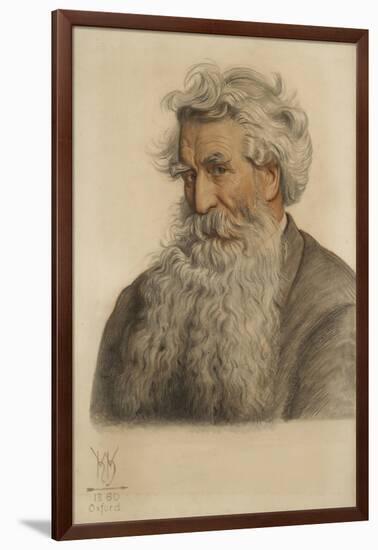 Portrait of Thomas Combe, Printer to the University (1796-1872) (Red and Black Chalk)-William Holman Hunt-Framed Giclee Print