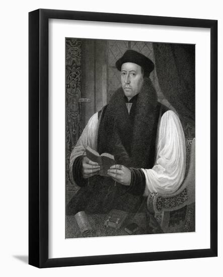 Portrait of Thomas Cranmer (1489-1556) from 'Lodge's British Portraits', 1823-Gerlach Flicke-Framed Giclee Print