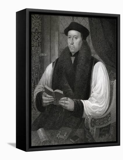 Portrait of Thomas Cranmer (1489-1556) from 'Lodge's British Portraits', 1823-Gerlach Flicke-Framed Stretched Canvas