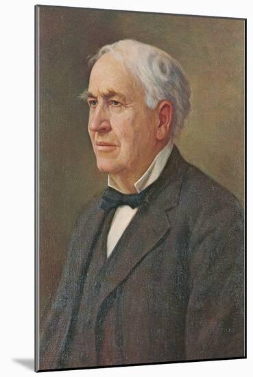 Portrait of Thomas Edison-null-Mounted Art Print