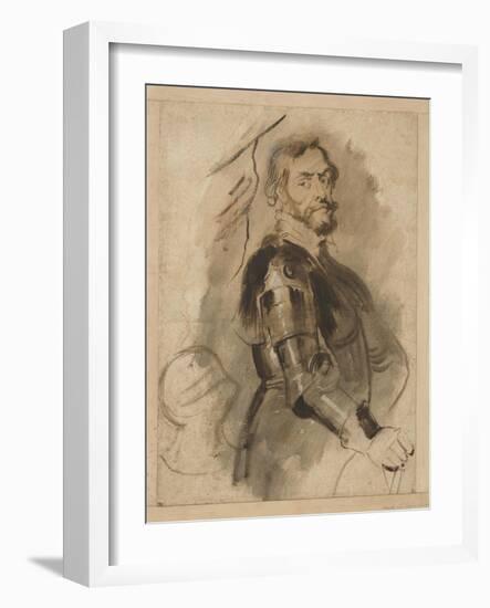 Portrait of Thomas Howard, Earl of Arundel, C.1629-30 (Ink with Wash on Paper)-Peter Paul Rubens-Framed Giclee Print