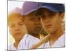 Portrait of Three Boys in Full Baseball Uniforms-null-Mounted Photographic Print