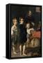 Portrait of Three Children and a Man-Thomas de Keyser-Framed Stretched Canvas