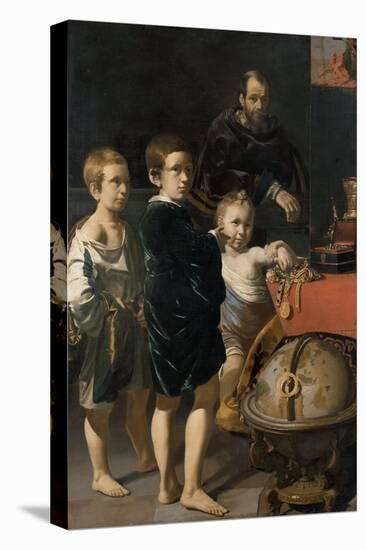 Portrait of Three Children and a Man-Thomas de Keyser-Stretched Canvas