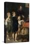 Portrait of Three Children and a Man-Thomas de Keyser-Stretched Canvas