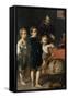 Portrait of Three Children and a Man-Thomas de Keyser-Framed Stretched Canvas