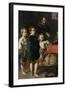 Portrait of Three Children and a Man-Thomas de Keyser-Framed Art Print