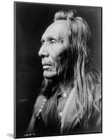 Portrait of Three Eagles, a Nez Perce Indian, C.1910 (B/W Photo)-Edward Sheriff Curtis-Mounted Giclee Print