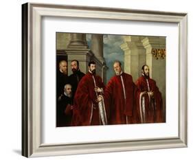 Portrait of Three Lawyers and Three Notaries, 1623-Domenico Robusti Tintoretto-Framed Giclee Print