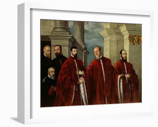 Portrait of Three Lawyers and Three Notaries, 1623-Domenico Robusti Tintoretto-Framed Giclee Print