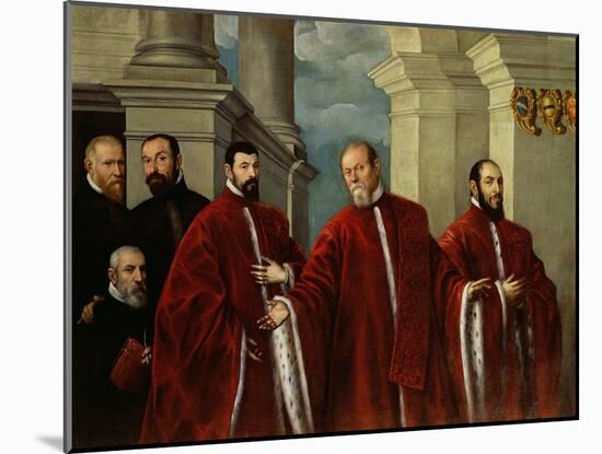 Portrait of Three Lawyers and Three Notaries, 1623-Domenico Robusti Tintoretto-Mounted Giclee Print