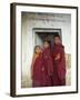Portrait of Three Tibetan Buddhist Monks, Tashi Jong Monastery, Tibet, China-Simon Westcott-Framed Photographic Print