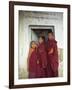 Portrait of Three Tibetan Buddhist Monks, Tashi Jong Monastery, Tibet, China-Simon Westcott-Framed Photographic Print