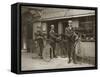 Portrait of Three Young Men with Bicycles Outside a Train Station, Kent, UK, C.1920-null-Framed Stretched Canvas