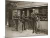 Portrait of Three Young Men with Bicycles Outside a Train Station, Kent, UK, C.1920-null-Mounted Photographic Print