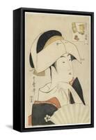 Portrait of Tomimoto Toyohina, 1795-1796-Kitagawa Utamaro-Framed Stretched Canvas