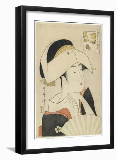 Portrait of Tomimoto Toyohina, 1795-1796-Kitagawa Utamaro-Framed Giclee Print