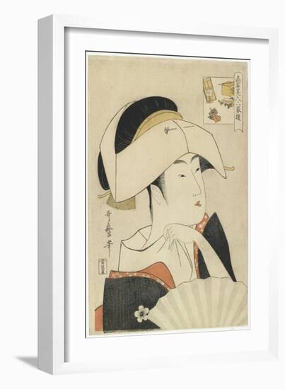 Portrait of Tomimoto Toyohina, 1795-1796-Kitagawa Utamaro-Framed Giclee Print