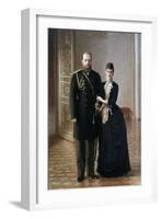 Portrait of Tsar Alexander III of Russia with His Wife Maria Fedorovna by Ivan Nikolaevich Kramskoi-null-Framed Giclee Print