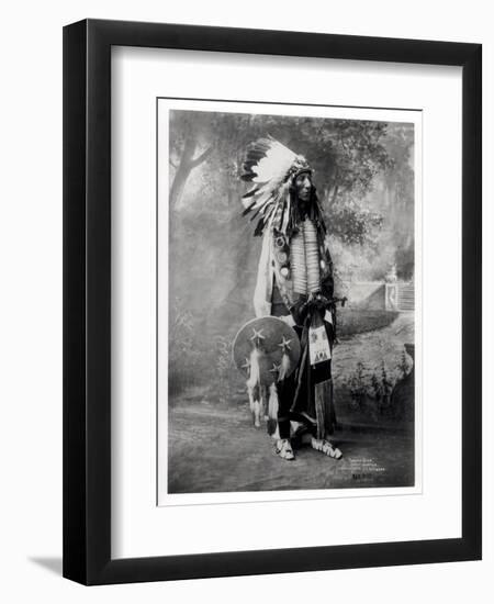 Portrait of Turning Bear, a Sioux Warrior, C.1900 (B/W Photo)-John Alvin Anderson-Framed Giclee Print