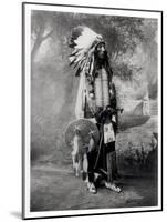 Portrait of Turning Bear, a Sioux Warrior, C.1900 (B/W Photo)-John Alvin Anderson-Mounted Giclee Print