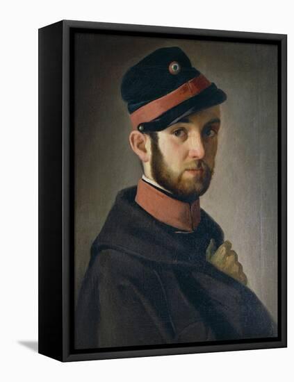 Portrait of Tuscan Volunteer, 1849-Antonio Puccinelli-Framed Stretched Canvas