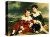 Portrait of Two Boys with their Newfoundland Dog-Ramsay Richard Reinagle-Stretched Canvas