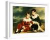 Portrait of Two Boys with their Newfoundland Dog-Ramsay Richard Reinagle-Framed Giclee Print