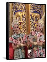 Portrait of Two Dancers in Traditional Thai Classical Dance Costume, Thailand-Gavin Hellier-Framed Stretched Canvas