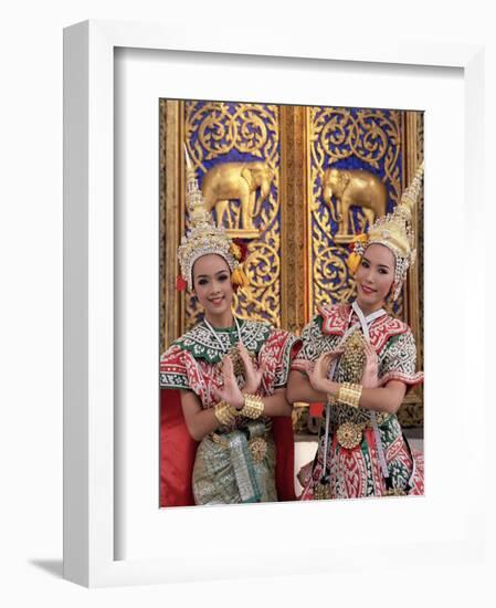 Portrait of Two Dancers in Traditional Thai Classical Dance Costume, Thailand-Gavin Hellier-Framed Photographic Print