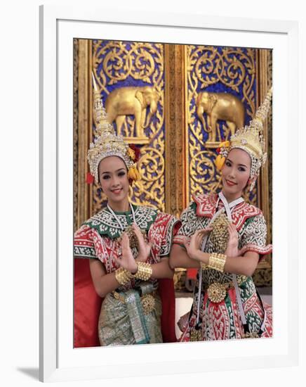 Portrait of Two Dancers in Traditional Thai Classical Dance Costume, Thailand-Gavin Hellier-Framed Photographic Print