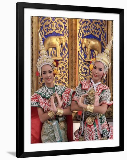 Portrait of Two Dancers in Traditional Thai Classical Dance Costume, Thailand-Gavin Hellier-Framed Photographic Print