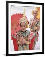 Portrait of Two Dancers in Traditional Thai Classical Dance Costume, Thailand-Gavin Hellier-Framed Photographic Print