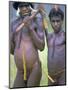 Portrait of Two Dani Tribesmen Wearing Penis Gourds, Irian Jaya, New Guinea, Indonesia-Claire Leimbach-Mounted Photographic Print