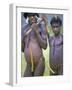 Portrait of Two Dani Tribesmen Wearing Penis Gourds, Irian Jaya, New Guinea, Indonesia-Claire Leimbach-Framed Photographic Print