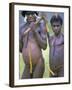 Portrait of Two Dani Tribesmen Wearing Penis Gourds, Irian Jaya, New Guinea, Indonesia-Claire Leimbach-Framed Photographic Print