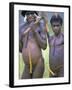 Portrait of Two Dani Tribesmen Wearing Penis Gourds, Irian Jaya, New Guinea, Indonesia-Claire Leimbach-Framed Photographic Print