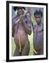 Portrait of Two Dani Tribesmen Wearing Penis Gourds, Irian Jaya, New Guinea, Indonesia-Claire Leimbach-Framed Photographic Print