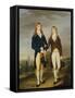 Portrait of Two Eton Schoolboys, Eton Chapel Beyond-Francis Alleyne-Framed Stretched Canvas