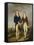 Portrait of Two Eton Schoolboys, Eton Chapel Beyond-Francis Alleyne-Framed Stretched Canvas