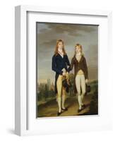 Portrait of Two Eton Schoolboys, Eton Chapel Beyond-Francis Alleyne-Framed Giclee Print