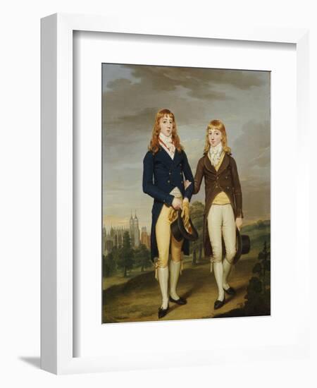 Portrait of Two Eton Schoolboys, Eton Chapel Beyond-Francis Alleyne-Framed Giclee Print