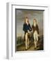 Portrait of Two Eton Schoolboys, Eton Chapel Beyond-Francis Alleyne-Framed Giclee Print