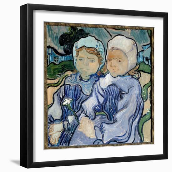 Portrait of Two Girls Painting by Vincent Van Gogh (1853-1890) 1890 Sun. 0,51X0,51 M Paris, Musee D-Vincent van Gogh-Framed Giclee Print