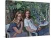 Portrait of two girls, seated indoors, with grapevine, 1993-John Stanton Ward-Stretched Canvas