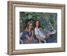 Portrait of two girls, seated indoors, with grapevine, 1993-John Stanton Ward-Framed Giclee Print