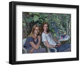 Portrait of two girls, seated indoors, with grapevine, 1993-John Stanton Ward-Framed Giclee Print