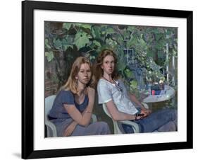 Portrait of two girls, seated indoors, with grapevine, 1993-John Stanton Ward-Framed Giclee Print