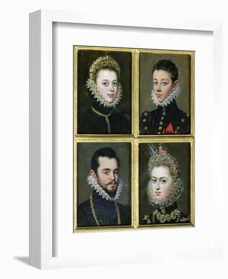 Portrait of Two Men and Two Women-Alonso Sanchez Coello-Framed Giclee Print